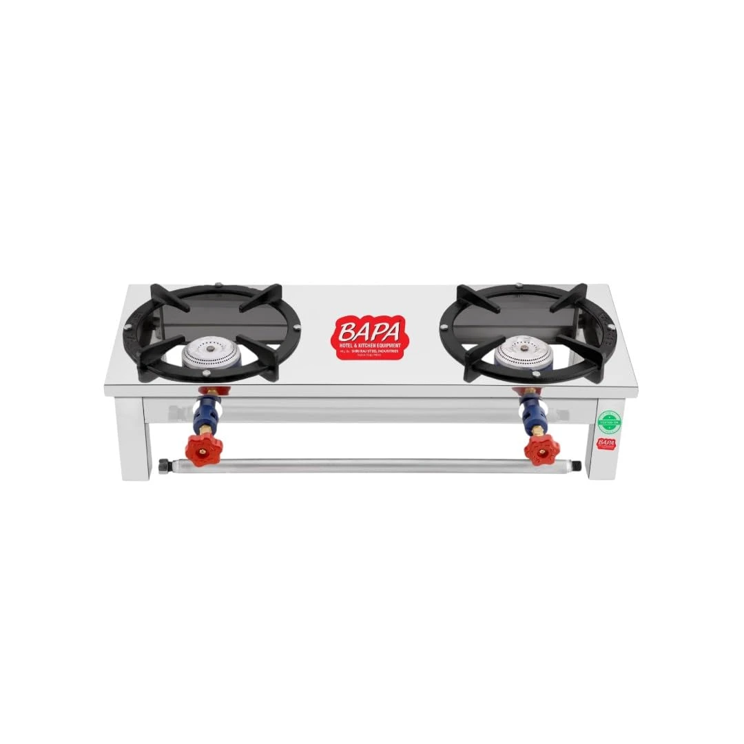 BAPA Commercial 12x30 inch Dual Burner Gas Bhatti With Free Accessories 