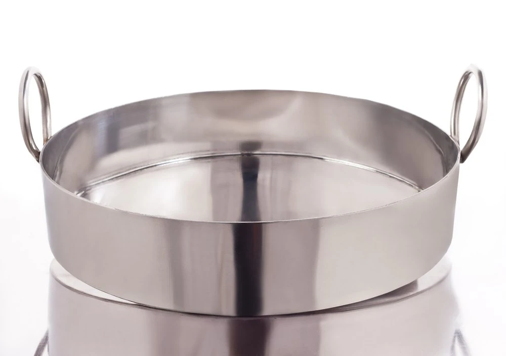Commercial Stainless Steel 20 inch Flat Ghevar Kadai 3 MM Thick Kitchenware