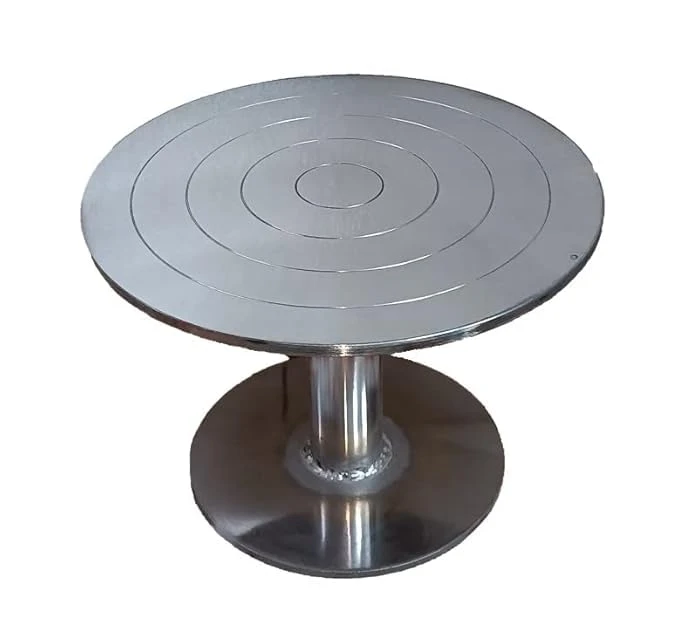 Prime Bakers and Moulders 12 inch Turntable Cake Stand of  Stainless Steel Body