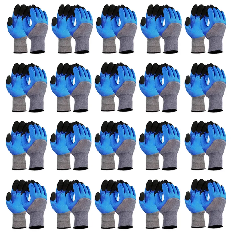 Minsales 20 Pair Safety Gloves - Nylon Nitrile Half Coated, Heat Resistant, Cut Resistant for Industrial Use