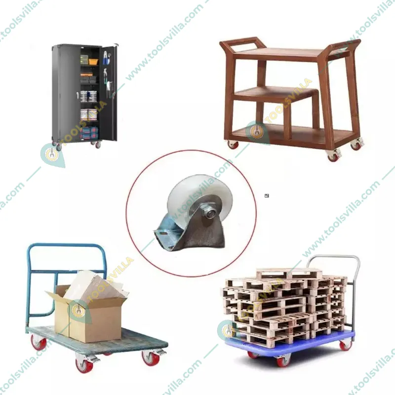 Suwas Trolley 2 Pcs 4” x 2” Nylon Fixed Castor Wheel - 125Kg. Loading Capacity, 6 Month Warranty (4x2-125-FX-Nylon)