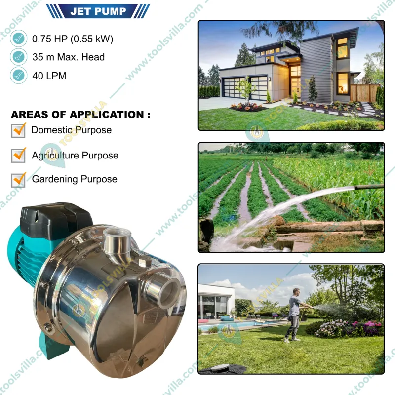 MEDAS 0.75 HP 2400 Liter/Hour Jet Pump With 35m Max. Head (1 Year Warranty)
