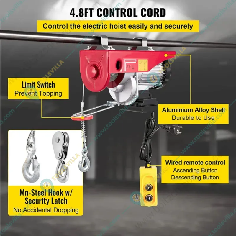 Powerfox PA 1000 kg Electric Hoist with 2.0 HP Copper Winding Motor, 7 mm diameter & 20 meter long Wire Rope