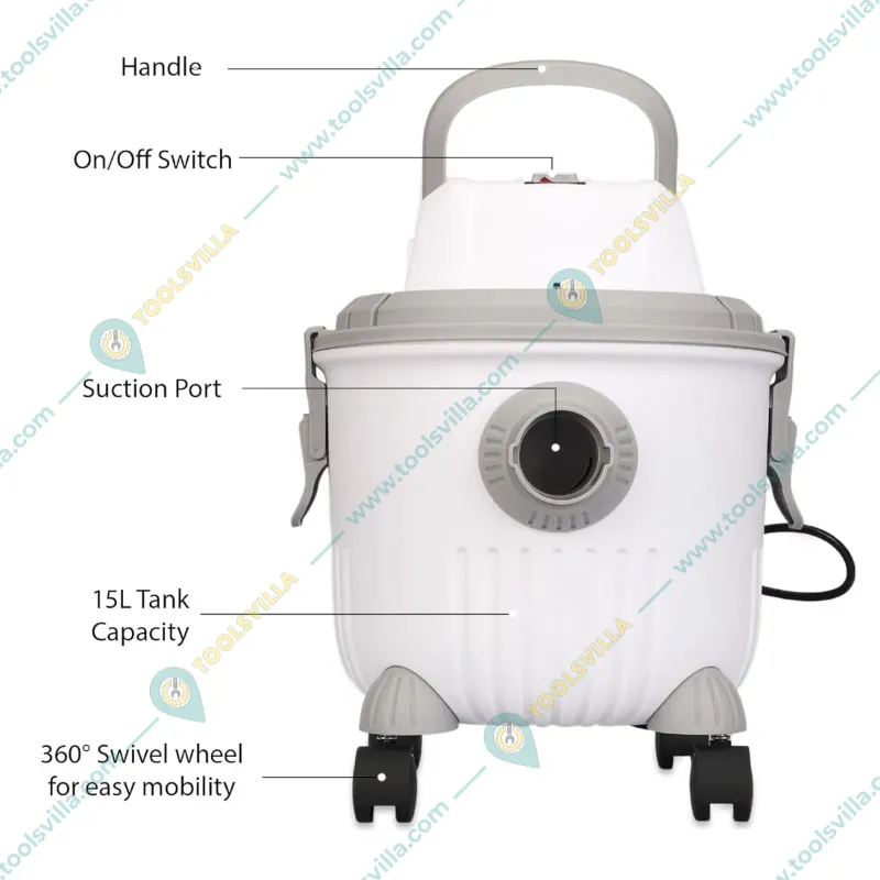 Starq 15Ltr 1000W Wet, Dry & Blower Vacuum Cleaner With All Required Accessories - 1 Year Warranty