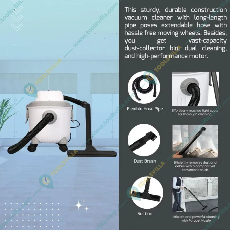 Starq 15Ltr 1000W Wet, Dry & Blower Vacuum Cleaner With All Required Accessories - 1 Year Warranty