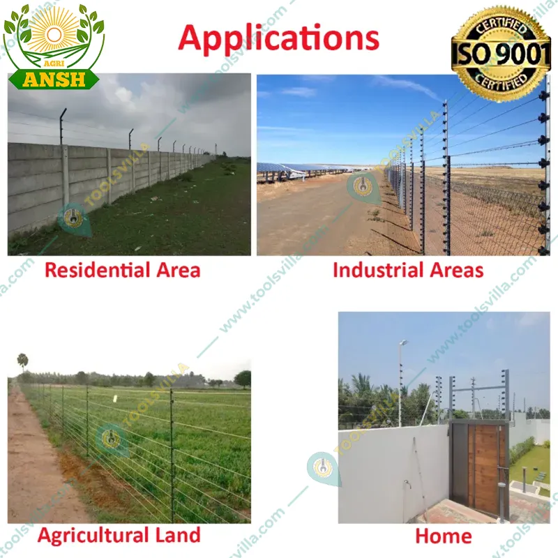 Agriansh 18 KV Solar Zatka Machine for 100 Acre with Siren, Cable, Battery Connector and Warning Plate