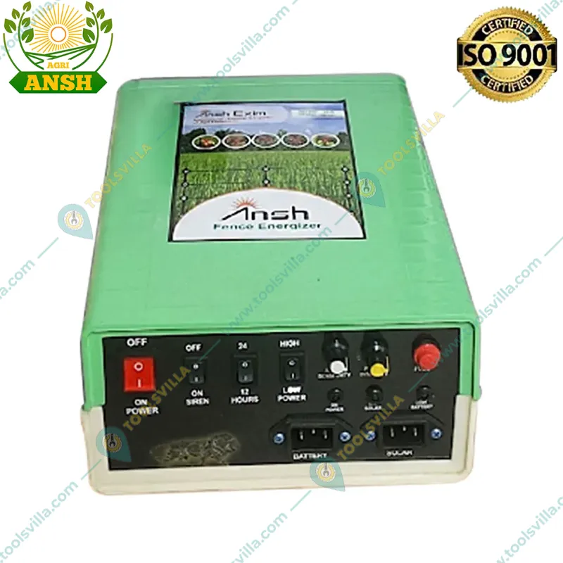 Agriansh 18 KV Solar Zatka Machine for 100 Acre with Siren, Cable, Battery Connector and Warning Plate