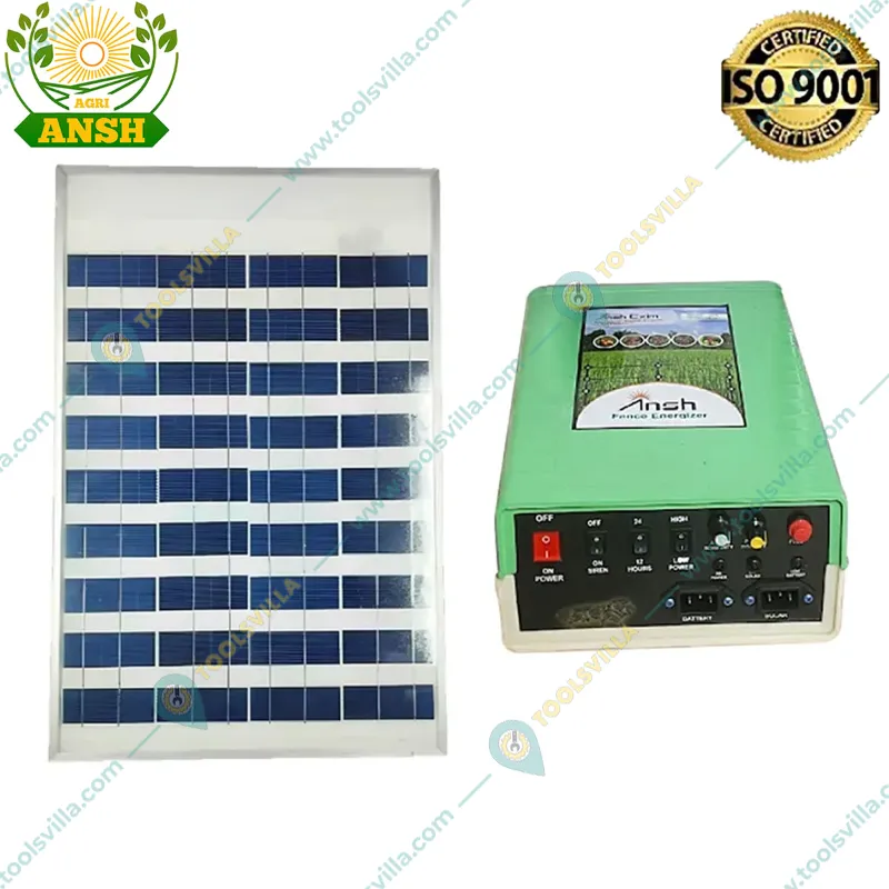 Agriansh 18 KV Solar Zatka Machine for 100 Acre with Siren, Cable, Battery Connector and Warning Plate