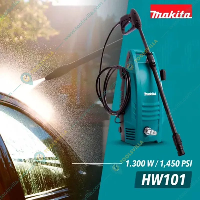 Makita 100 Bar,10 MPa, 1300W High Pressure Car Washer With Accessories (HW101)