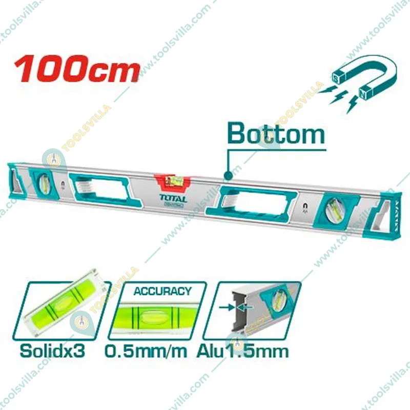 Total 100cm Spirit Level with Powerful Magnets (TMT21005M)
