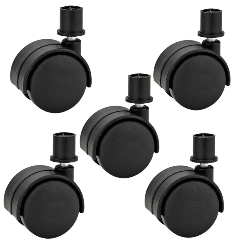 Premium Quality 50 mm Pin type Cooler Castor Wheel, Black Colour (Pack of 5)