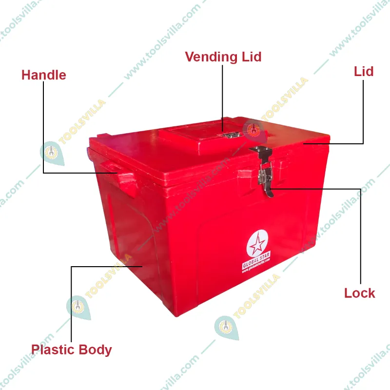 Global Star 50 Litre Insulated Chiller Ice-Box with Vending Lid, 8 to 12 hrs Insulation Support for Picnic and Outing