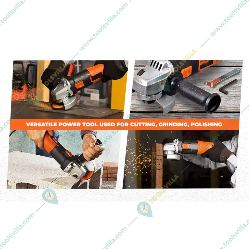 Premium Quality 100 mm 850 Watt Angle Grinder With Cutting Blade, Grinding Wheel, Flap Disk, Goggles, Gloves & Measuring Tape, 11000 RPM