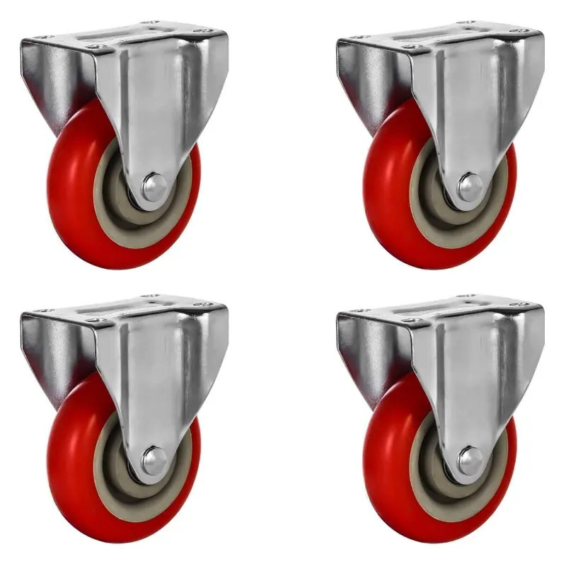Premium Quality 4 inch Plate Type Fixed Caster Wheel, 300 kg Load Capacity (Pack of 4)