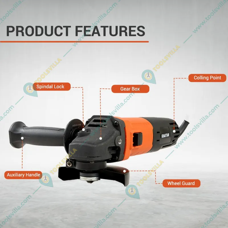 Khaitan 100mm (4") 950 Watt Side Switch Angle Grinder With 2-Position Handle, 11000 RPM (KI AG4 SS)