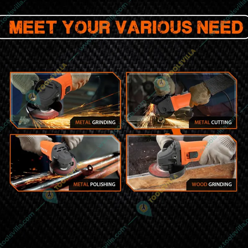 Khaitan 100mm (4") 950 Watt Side Switch Angle Grinder With 2-Position Handle, 11000 RPM (KI AG4 SS)