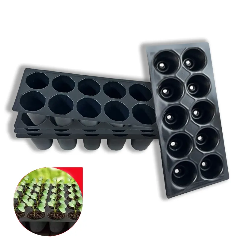 Siddhi 10 Cavities (Round Shape) Reusable Plastic Seedling Tray for Nursery and Gardening (Pack of 100 pieces)