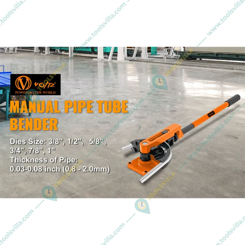VOLTZ 10 - 25 mm Manual Pipe Bender, Heavy Duty Tube Bender for Bending Metal, Copper, or Stainless Steel (SWG 25S)