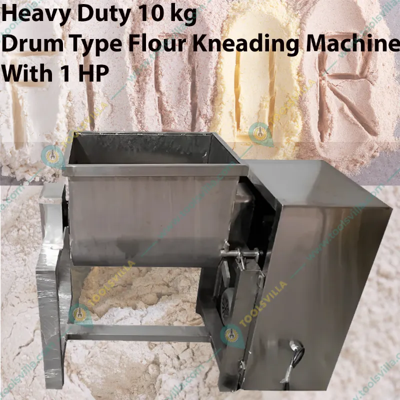 Heavy Duty Drum Type 10 Kg Atta (Flour) Kneader Machine With 1 HP Motor