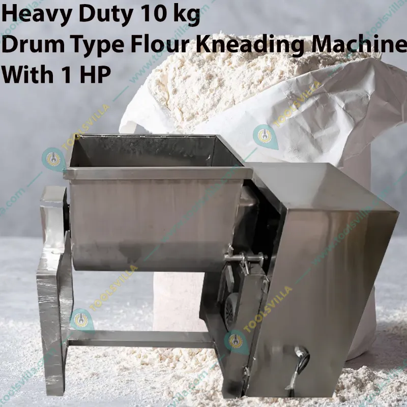 Heavy Duty Drum Type 10 Kg Atta (Flour) Kneader Machine With 1 HP Motor