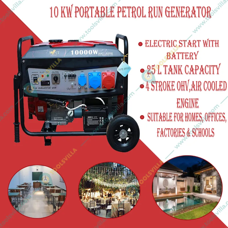 XLNT 10KW Single Phase / 3 Phase Self Start Petrol Run Portable Generator (XLNT-13000E)