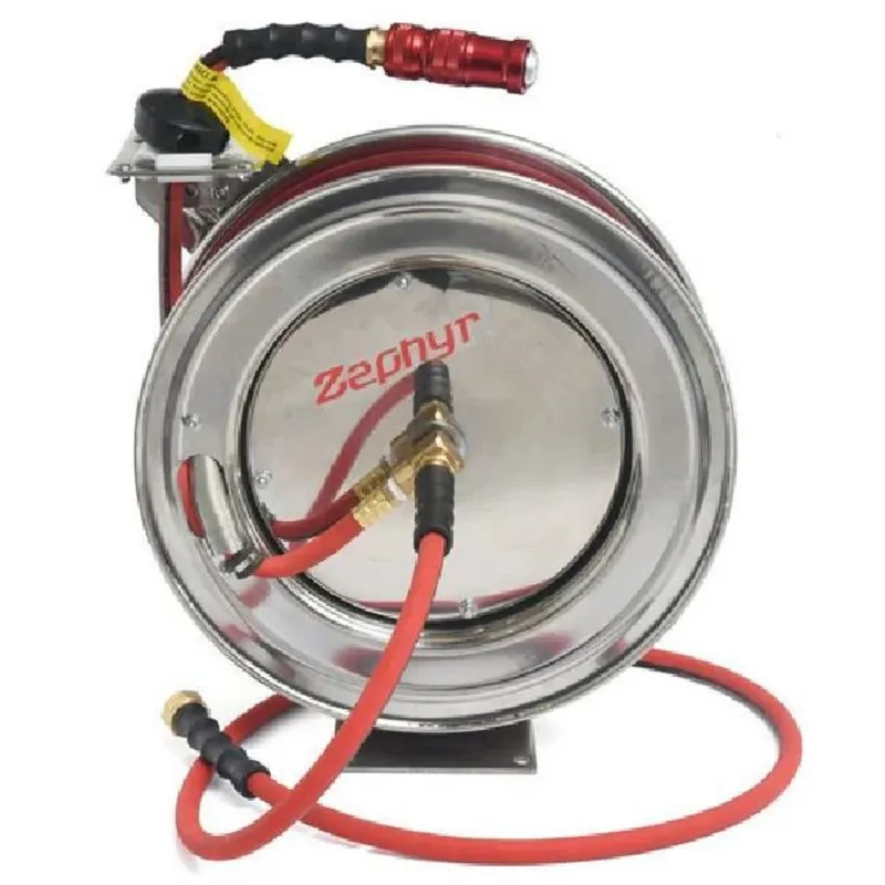 Zephyr ZSR1310SS Auto Retractable Steam Hose Reel Stand with 13 mm 10 m Hose Pipe for Garden and Industrial Purposes