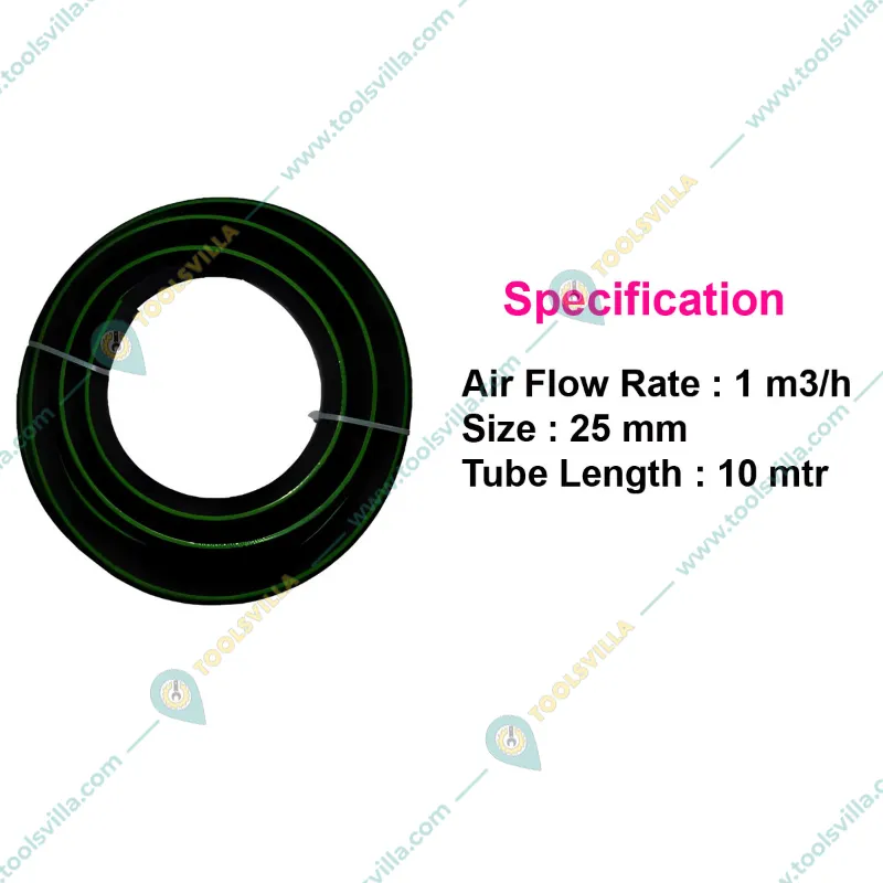 Airoxi 25mm 10 Meter Aeration Tube with 1 Pc Tee , 1 Pc Grommet & 1 PC Valve For Aquaculture