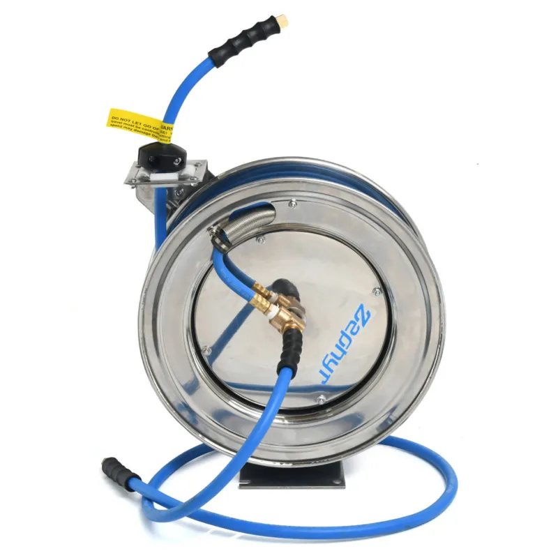 Zephyr 10 mm 10 m 304 Stainless Steel Auto-Retractable Air Hose Reel (ZAR1010SS) with 1 Year Warranty