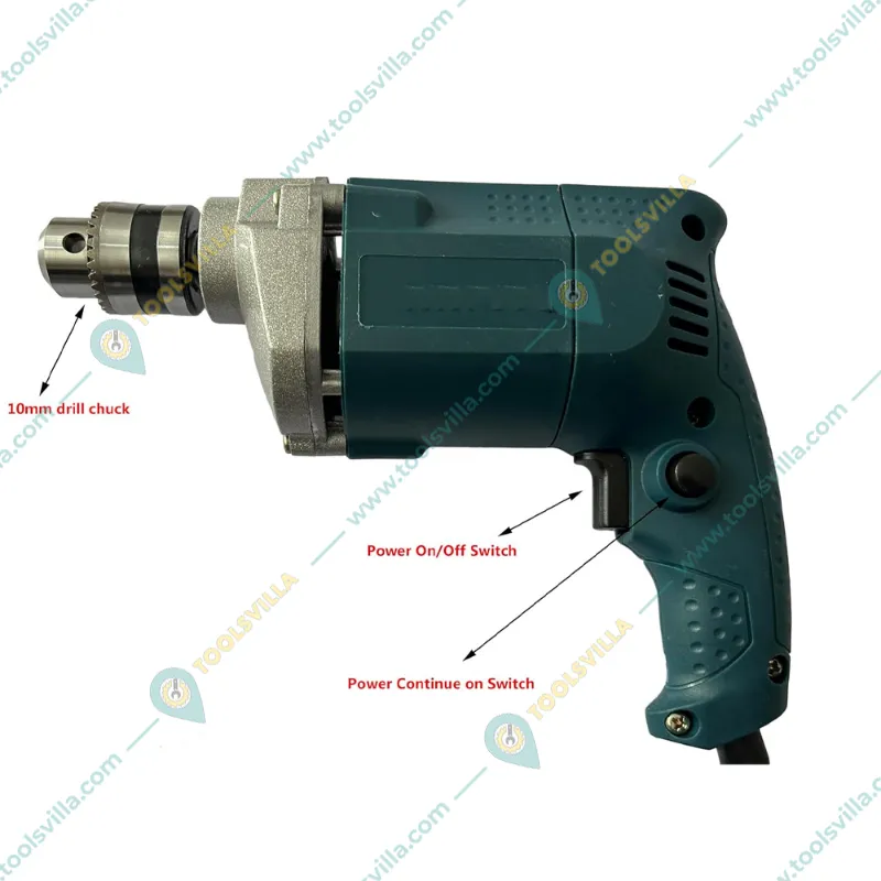 10mm 300 Watt Drill Machine & 100mm 850 Watt Angle Grinder With 6 Pcs Wheel, 5 Pcs Wood Drill Bits, 1 Pcs Masonry Bit & 1 Pair Gloves