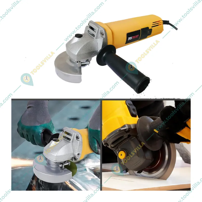 10mm 300 Watt Drill Machine & 100mm 850 Watt Angle Grinder With 6 Pcs Wheel, 5 Pcs Wood Drill Bits, 1 Pcs Masonry Bit & 1 Pair Gloves