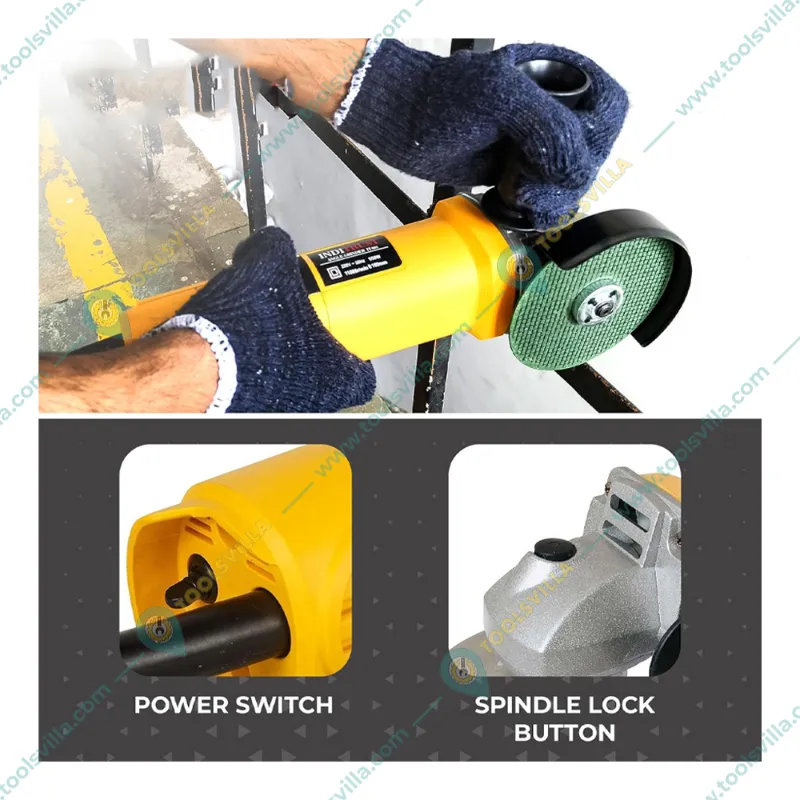 10mm 300 Watt Drill Machine & 100mm 850 Watt Angle Grinder With 6 Pcs Wheel, 5 Pcs Wood Drill Bits, 1 Pcs Masonry Bit & 1 Pair Gloves