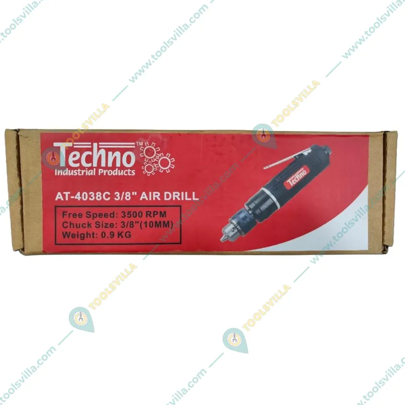 Techno 10 mm Straight Air Drill Machine, 3500 RPM (AT-4038C)