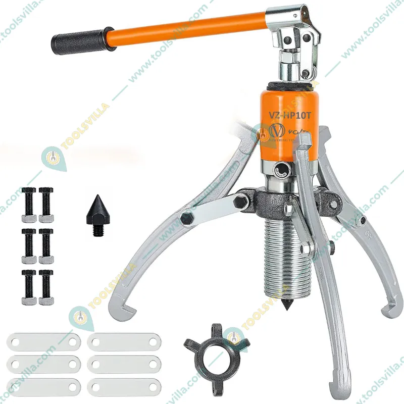 VOLTZ 10 Ton 3 Jaw Hydraulic Gear Puller, Wheel Bearing Hub Removal Tool (VZ-HP10T)