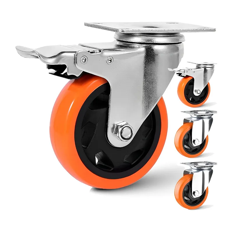 Heavy Duty 360 Degree Rotation Plate type Caster Wheel for Furniture (Set of 4 Castor Wheels)