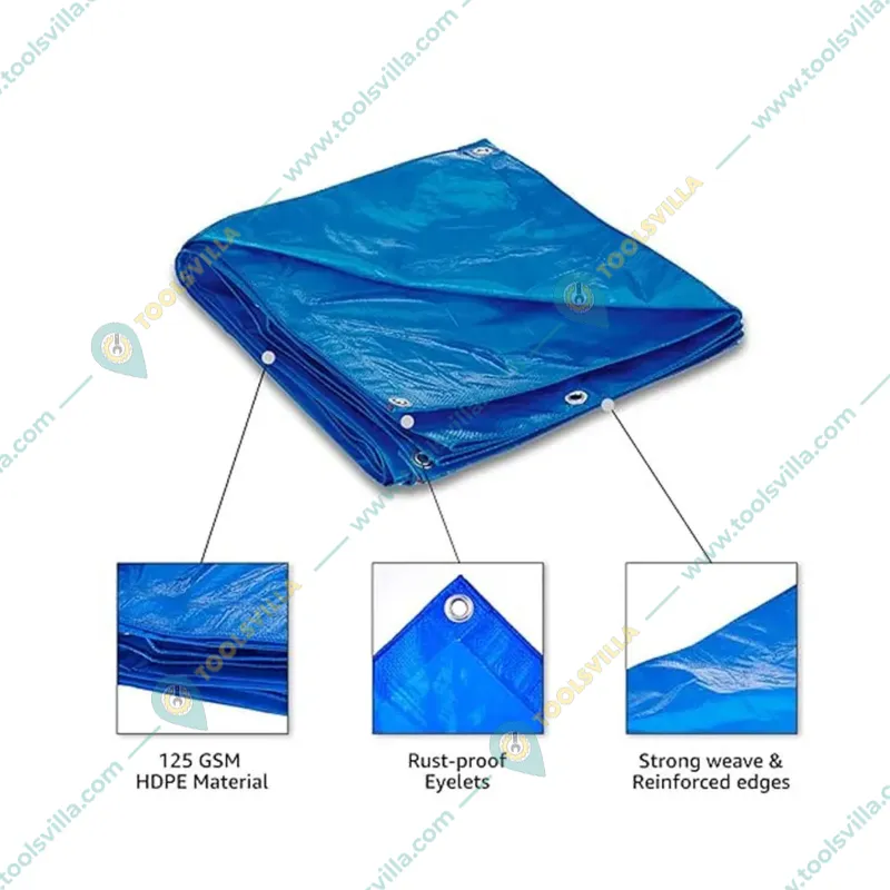 Siddhi 125 GSM HDPE, Waterproof, UV Protected Tarpaulin Sheet | Zero Filler and 100% Virgin(Size-24 feet x 21 feet)
