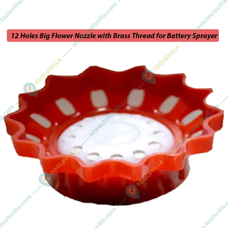 Heavy Duty 12 Holes Big Flower Nozzle with Brass Thread for Battery Sprayer(Pack-4 Piece)