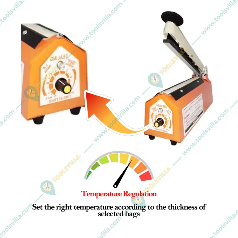 12 Inch Impulse Hand Sealer with time Adjustment Facility for Plastic pouch packing
