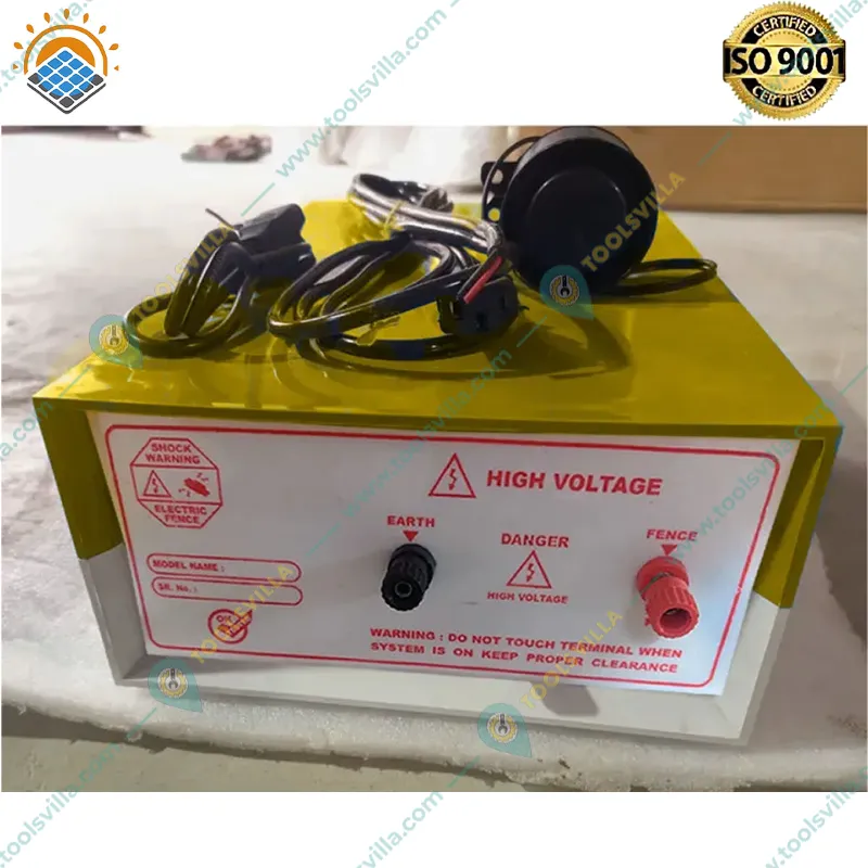 Khetpal 12 KV Solar Zatka Machine for 40 Acres Area with Siren, Cables, and Battery Connectors (1 Year Warranty)