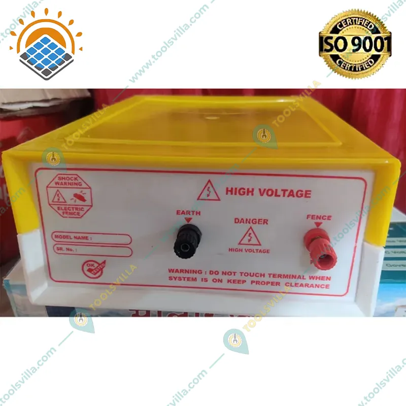 Khetpal 12 KV Solar Zatka Machine for 40 Acres Area with Siren, Cables, and Battery Connectors (1 Year Warranty)