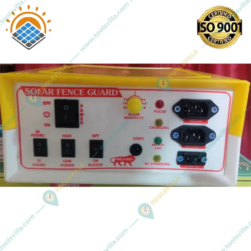 Khetpal 12 KV Solar Zatka Machine for 40 Acres Area with Siren, Cables, and Battery Connectors (1 Year Warranty)