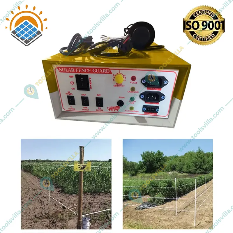 Khetpal 12 KV Solar Zatka Machine for 40 Acres Area with Siren, Cables, and Battery Connectors (1 Year Warranty)