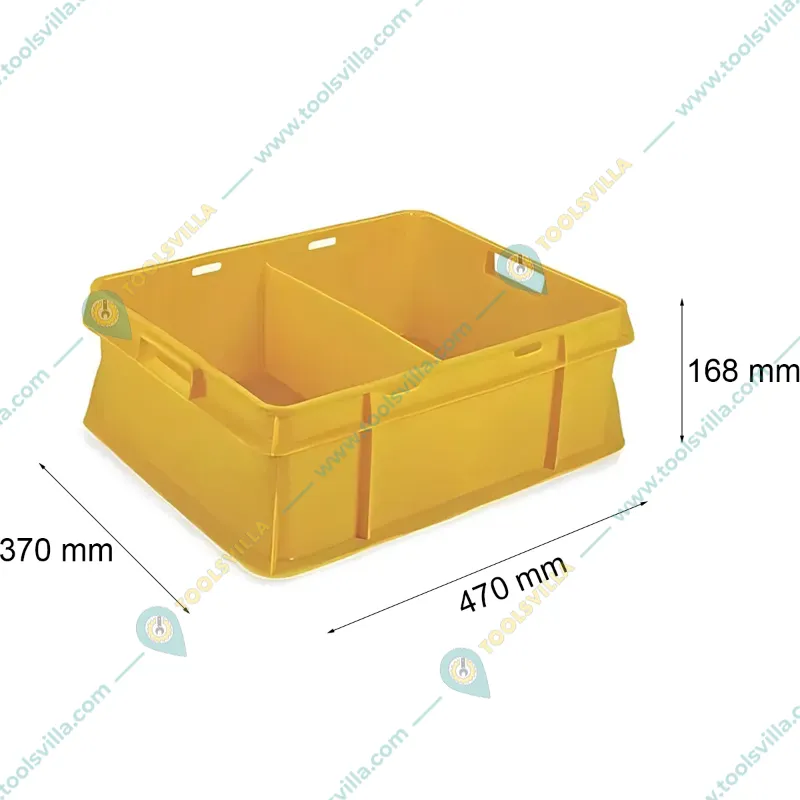 Premium Quality 20 Liter 470x370x168 mm Milk Crate with Partition (Pack of 5)