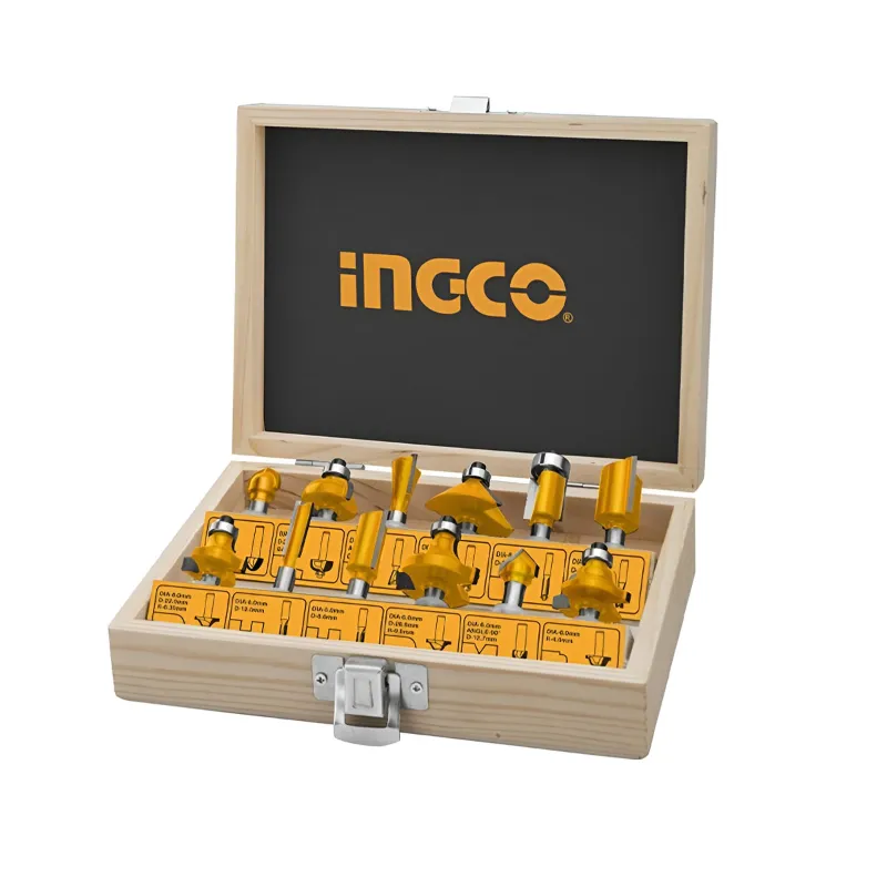 Ingco 12 Pcs Router Bits Set (6 mm) (AKRT1201)