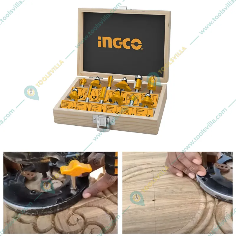 Ingco 12 Pcs Router Bits Set (6 mm) (AKRT1201)