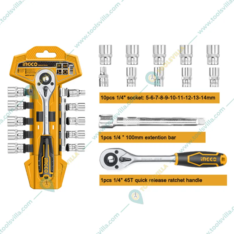Ingco 12 Pcs 1/4" Dr. Socket Set (HKTS14122)