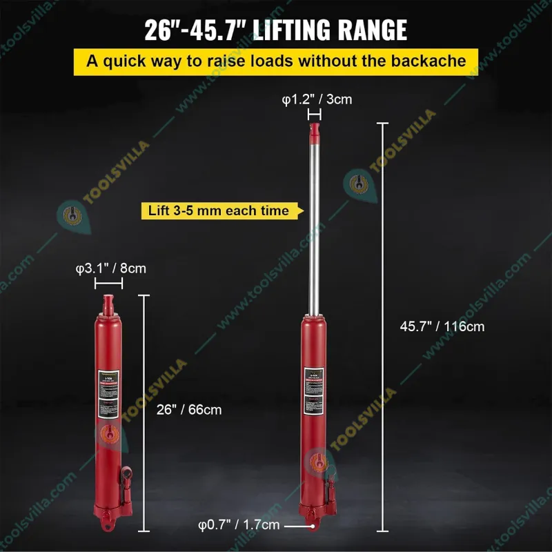 Hyco 12 Ton Long Hydraulic Ram Jack, with 1161 mm Maximum Lifting Height
