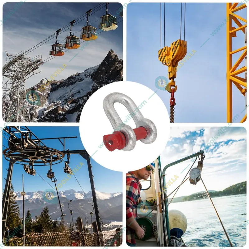 Heavy Duty G80 Alloy Steel 12 Ton Screw Pin Type D Shackle For Lifting