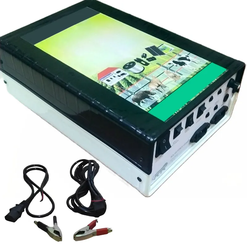 12 KV Solar Zatka Machine for 50 Acre Area with Cables, Battery Connector and Internal Siren