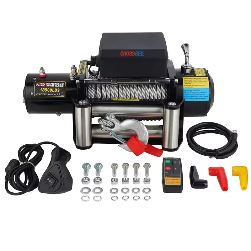 Crossbee 13500lbs (6123 kg) Load capacity Battery-operated Car Winch 13m x 9.5mm Wire Rope For Towing- SUVs, ATVs, Cars, etc.