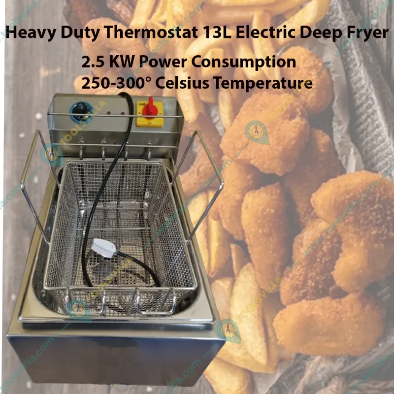 Heavy Duty 13L Electric Deep Fryer, 2500Watt